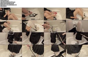 [kiki原创] 不良少女在浴缸中被迫自己戴上镣铐换袜子挣扎并自己解开镣铐-丝依依