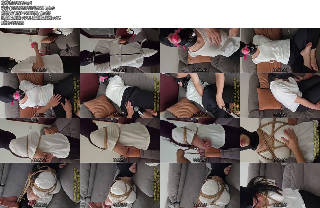 [小黑原创] 新人端庄大胸淑女来体验捆绑微信上聊了很久来了以后看到道具有点紧张绑好以后更害怕了单手套拘束大口球堵嘴拘束好以后疯狂揉胸-丝依依