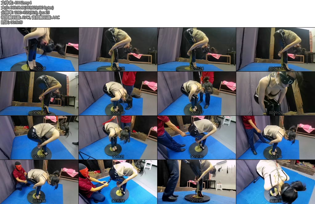 [飞天原创] 柔仙儿12公分高跟抱腿拘束架禁锢越挣扎越难受还要被调教骚水流干了这个动作也要被禁锢一晚上-丝依依