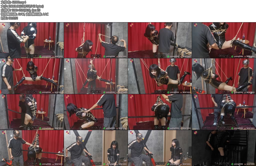 [魔束原创] 短片来会所体验（3）多功能龙门架体验伪娘龙门架后高手吊缚直臂镣铐皮衣笼子-丝依依