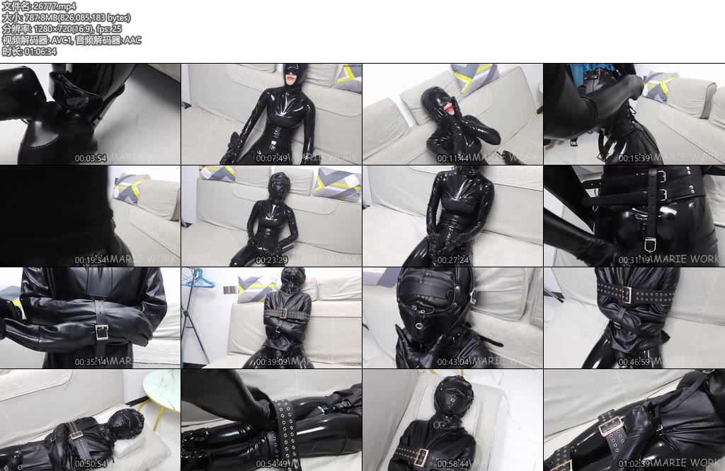 [Namarie Work] 假期我要被拘束乳胶娃娃拘束篇全包胶衣拘束ZD棒放置（2）-丝依依