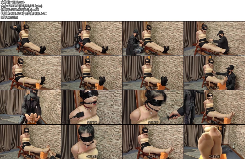 [一绳所爱] 女M陈依依老虎凳拷问TK鞭打深厚口球口水流一身-丝依依