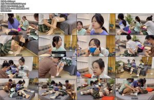 [默示录] 缚艺录小依小汪小杨招模特毛巾堵嘴肌肉贴胶带封嘴后继续互相解脱3个人的简单挣脱实验2-丝依依