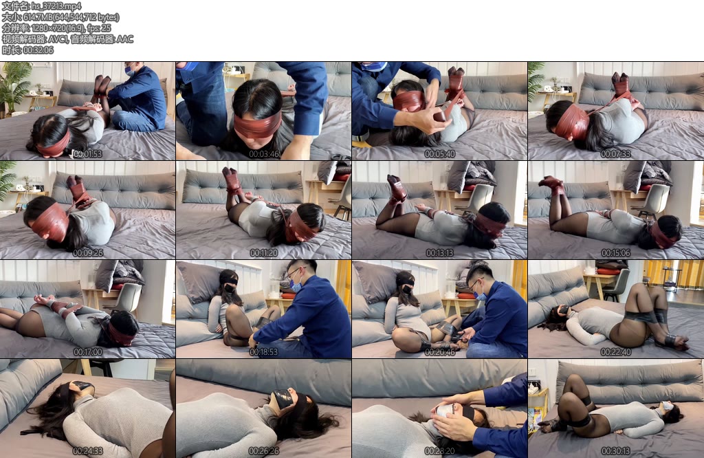 [默示录] 缚艺录小萌褐色胶带的驷马欧美胶带封嘴式直接胶带缠头-丝依依