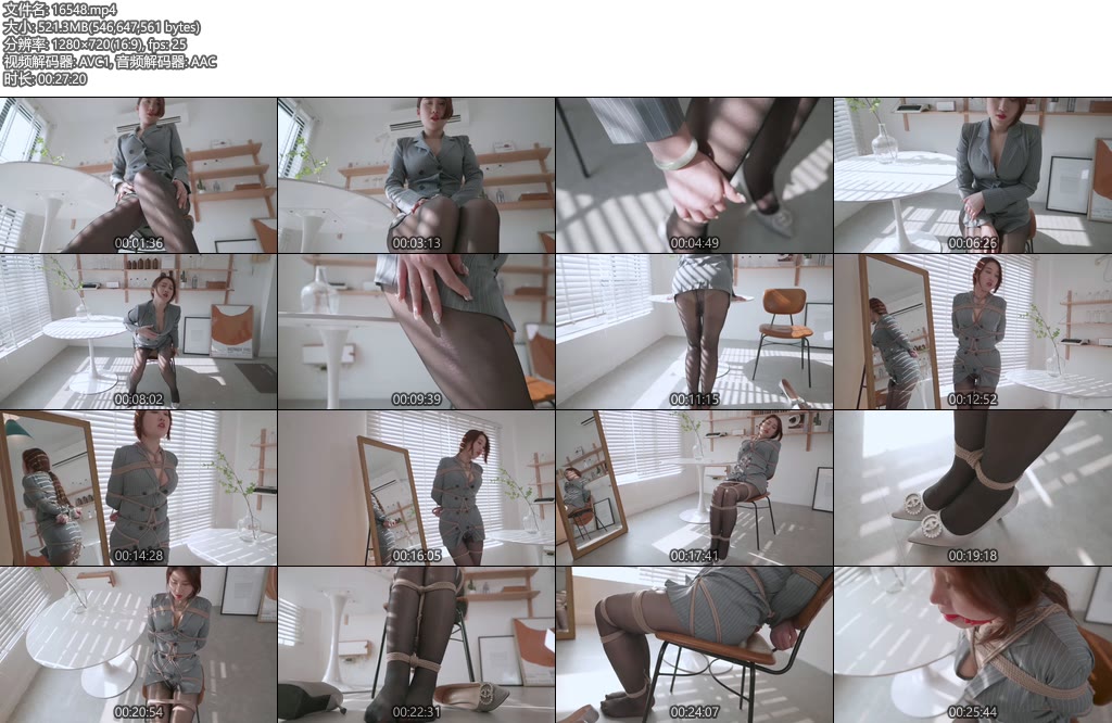 [4K映像] 斜阳下的紧缚，胸缚，黑丝，口球，超短裙-丝依依