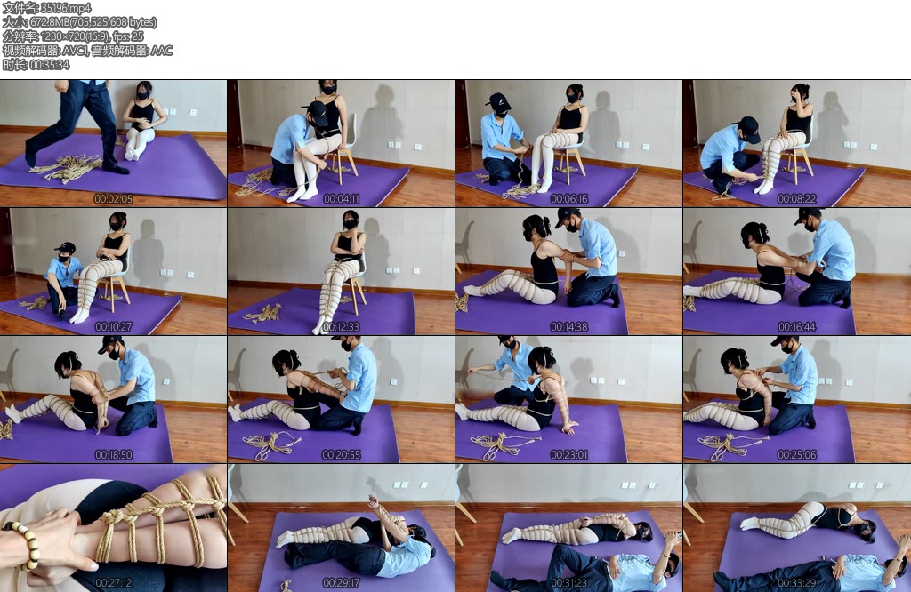 [一绳所爱] 小花影体操服玩绳艺-丝依依