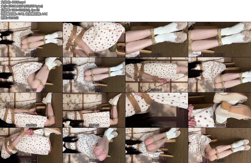 [凉叶子] 碎花叶子朴素而又紧致的捆绑关键部位束缚蒙眼挣扎-丝依依