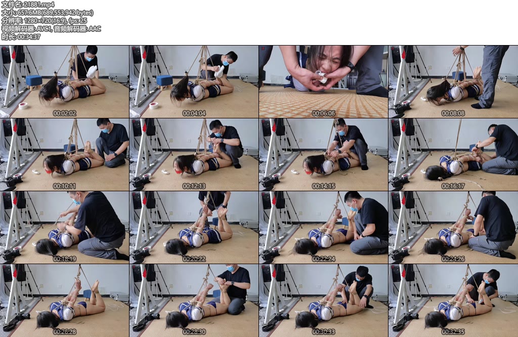 [绳之韵] 菲菲白袜情趣水手服重口（第三集）人肉飞机终于落地，原味胶带严密封堵+绑脚掌驷马反吊极限-丝依依