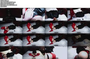 [JIOJIO原创] 13PU红皮衣拘束衣M腿放置皮革头套假阳充气口塞震动强高-丝依依