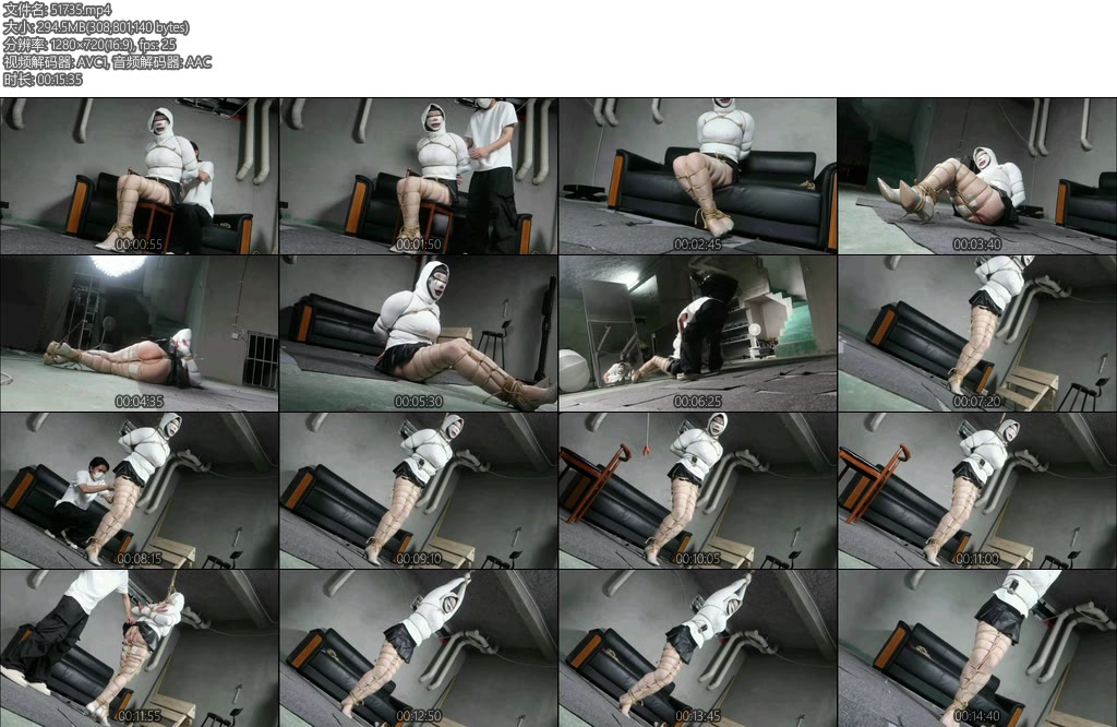 [亚洲绳艺] 彼得与艾琳艾琳系列自缚被面具男发现中-丝依依