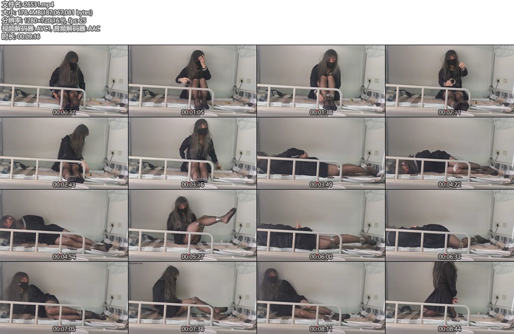 [亚洲绳艺] 伪娘水手服黑丝胶带自缚挣扎-丝依依