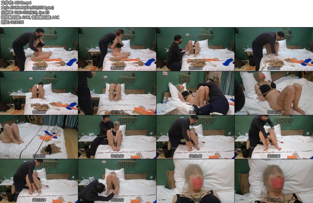 [JS原创] 丁诗妮大胸女孩内衣M腿捆绑丝袜堵嘴胶带封堵丝袜套头棒棒刺激TK-丝依依