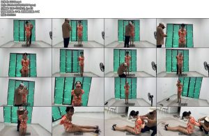 [冰悦原创] 纯欲连衣裙后高手紧缚抬头弯腰大号口球押着行走大汗淋漓-丝依依