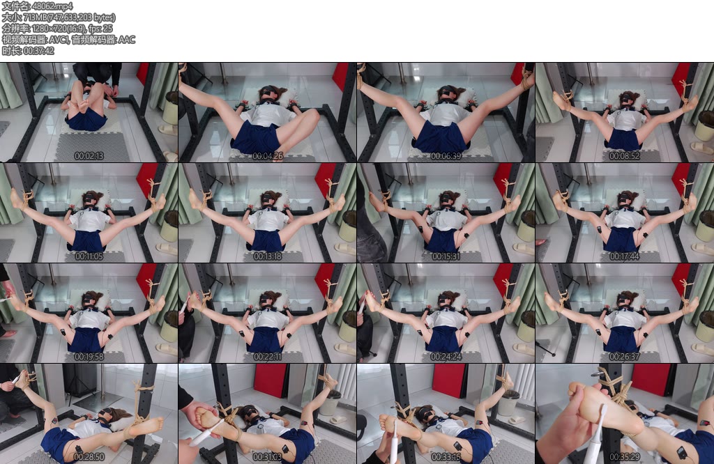 [中二原创] 中二病裸足单马尾运动校花分腿束缚电动牙刷TK电击贴片-丝依依