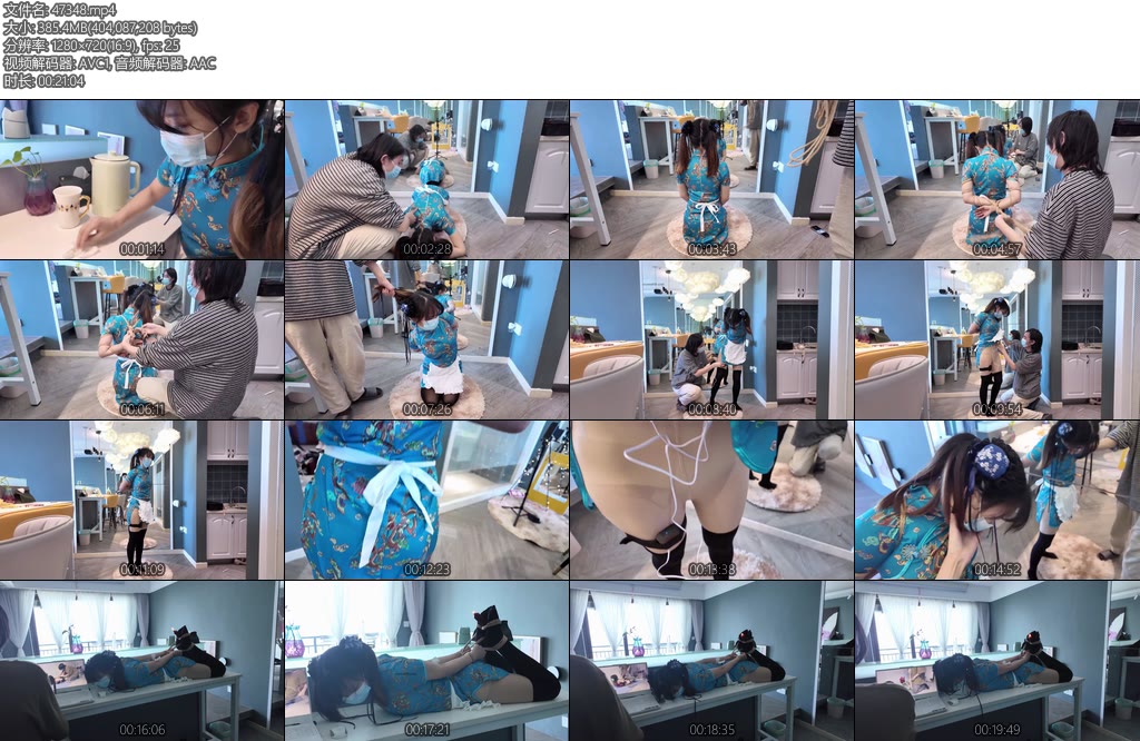 [海砂原创] 五花电击踮脚惩罚兼职的双马尾萝莉服务生后再驷马烛台放置-丝依依