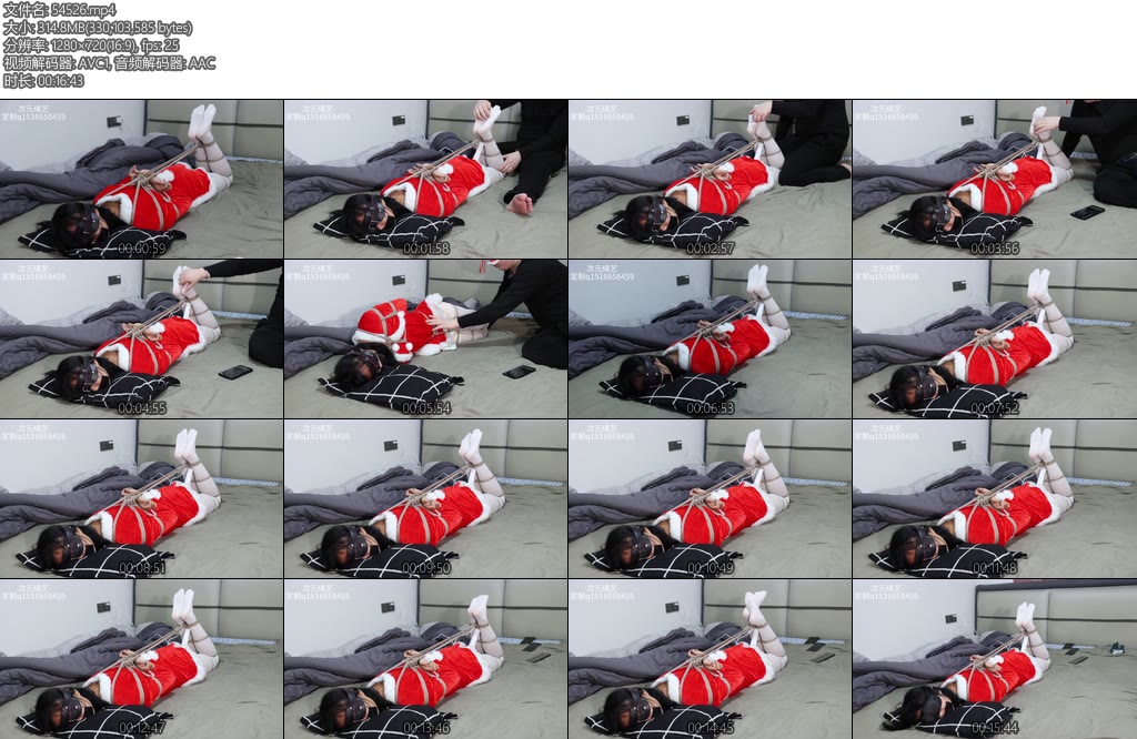 [次元绳艺] 白丝圣诞双马尾初次体验棒棒看出来还是比较紧张浑身崩的很紧-丝依依