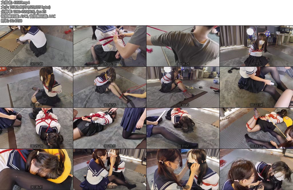 [绳欲club] 新人樱花妹和小钰黑丝丝袜堵嘴绝缘胶带zxX_X双人女调女-丝依依