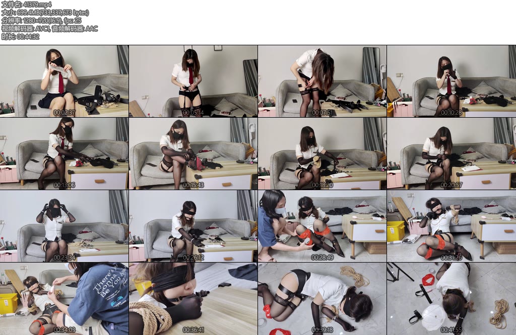 [凛凛蝶] 凛凛蝶mm 海砂白领女职员为百万赏金参加自缚上锁逃脱游戏失败被发卖-丝依依