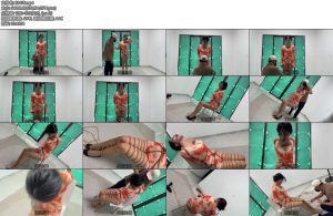 [冰悦原创] 性感裙子精彩欧式超紧直臂全身紧缚带金属双口环强制流口水-丝依依