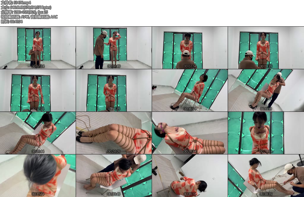 [冰悦原创] 性感裙子精彩欧式超紧直臂全身紧缚带金属双口环强制流口水-丝依依