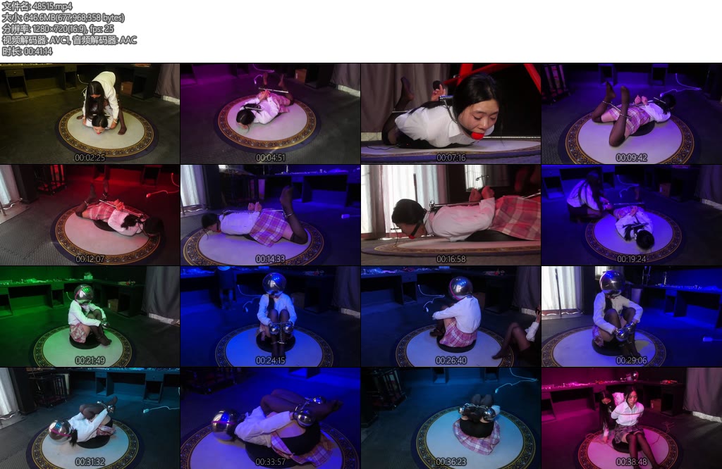 [胜景影视] 金属驷马女M展览女M被戴上超级大口球金属驷马器不锈钢头球手球拘束放在电动转盘上-丝依依