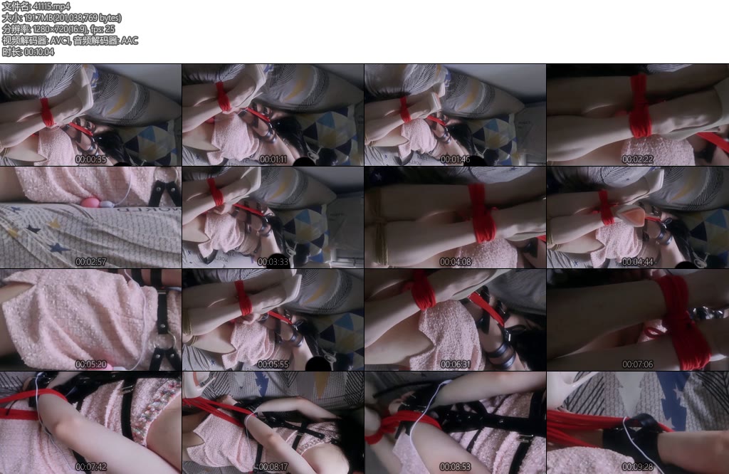 [凉叶子] 粉色叶子沙发上的驷马捆绑与TD皮带束缚-丝依依