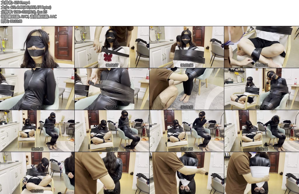 [默示录] 缚艺录小雨招模特绑的太松就容易挣脱最后一部双人-丝依依