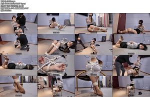 [一绳所爱] 致敬老狼风格捆绑贝贝惨遭绑架逃生求救失败后惨遭严密捆绑放置绷带堵嘴封头-丝依依