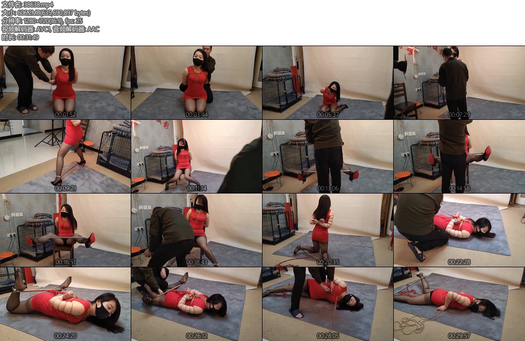 [束缘阁] 丰满肉感的可可红裙五花试镜-丝依依