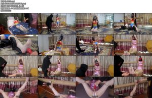 [炎火原创] 沦为玩具的神奇女侠跳丹精神控制恋足一字马开腿缚老虎凳疯狂挠脚心定身点击扎针-丝依依