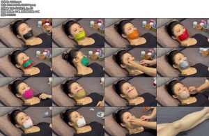 [缚艺录] 小橙胶带贴贴贴11层胶带严实地封嘴每一位模特的必经之路-丝依依