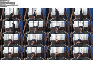 [试炼原创] 小欣蓝裙肉丝弯腰反手吊踮脚放置痛苦姿势-丝依依