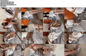 [凉叶子] 白色叶子单手套绳子的无尽TD挣扎高跟鞋特写-丝依依