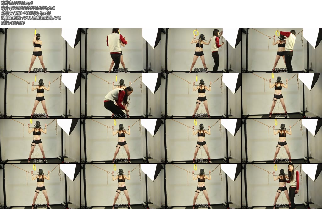 [四季屋] 黑色内衣大字缚郊狼最后物业上门入室惊吓-丝依依