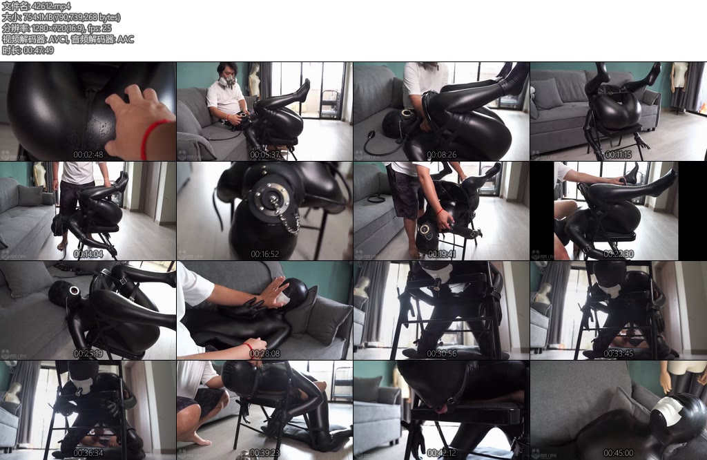 [闪闪原创] 闪闪工作室 一张折凳的多种使用方式充气项圈勒脖虐口咬SP口水收集-丝依依