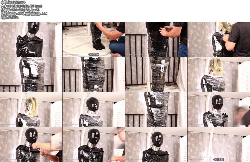 [FSS原创] KIKI的乳胶睡袋木乃伊双层HOODbp挑战乳胶睡袋保险膜木乃伊竖吊拘束双层头套呼吸抑置ZX挑战-丝依依