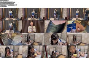 [龙飞原创] 刺激镣铐捆绑进入狗笼里吃苹果喜喜-丝依依