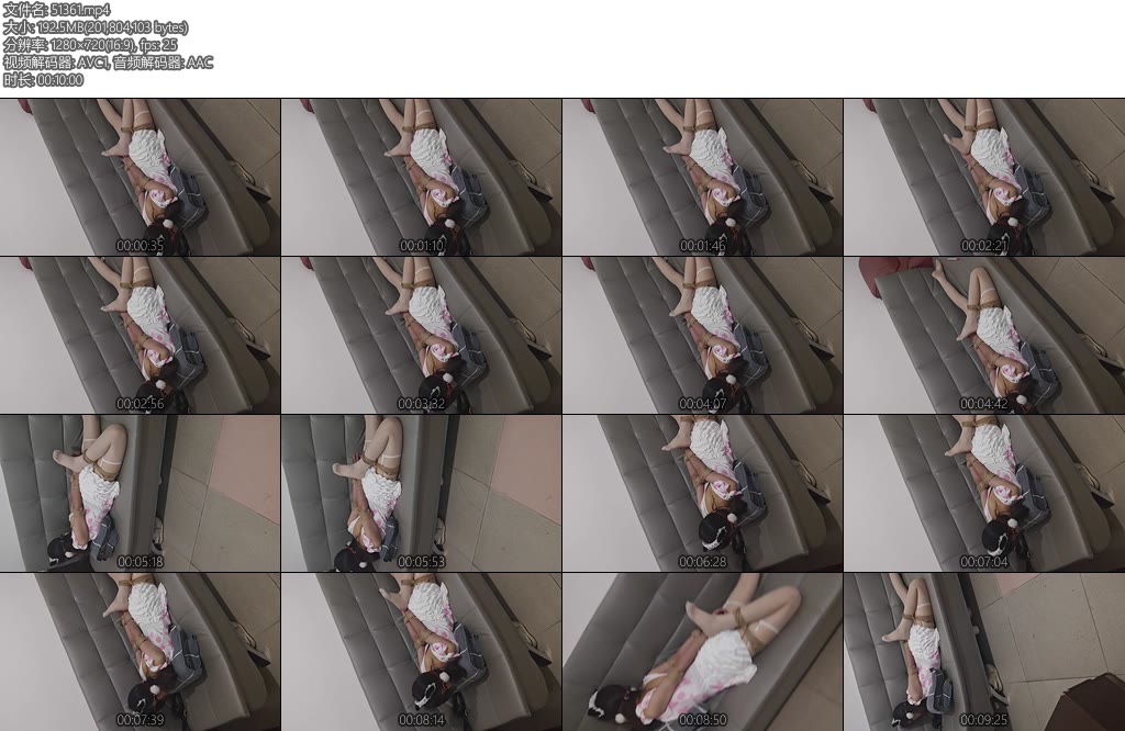 [谁谁原创] 萝莉白丝短裙蒙眼并肘西式直臂捆绑挣扎-丝依依