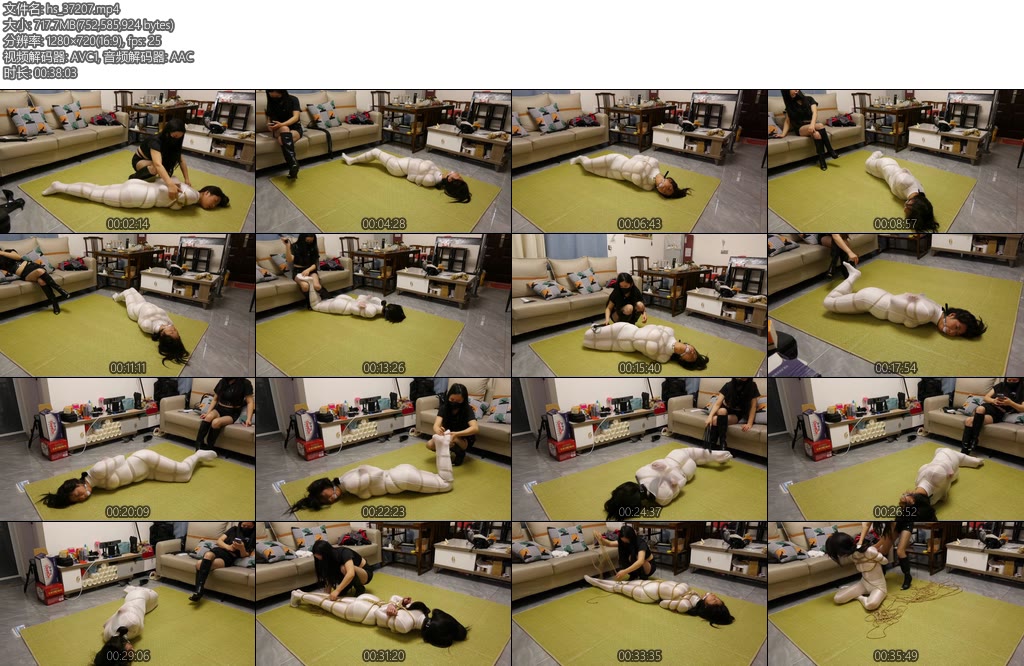 [胜景影视] 全身白丝袜袋包裹女M-丝依依