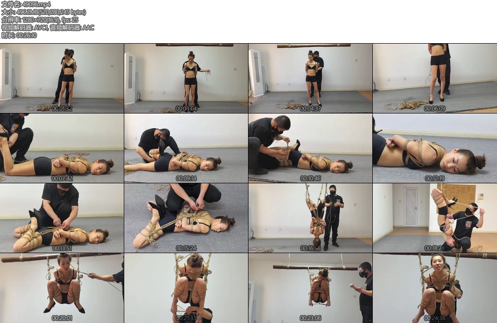 [纵横原创] 诺米丸子头黑内衣各种悬吊飞-丝依依