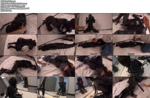 [面具原创] 面具男 JIOJIO绝色女声伪娘！胶衣K9单手套 强制分腿开口器 流口水跪坐忍受疯狂的刺激电击爬行-丝依依