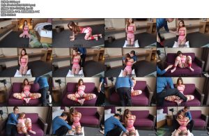 [随心原创] 江奈粉衣沙发上调叫-丝依依