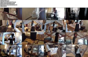 [夜未央] 妻奴调教日记第二部（上） 戴枷展示茶艺 锁死囚铐 大字吊 藤条鞭打 调戏电击-丝依依