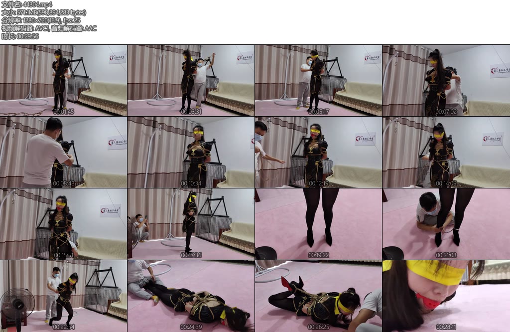 [素人原创] 丰满美女晓影COS宁红夜捆绑紧缚驷马大号口球放置流口水-丝依依