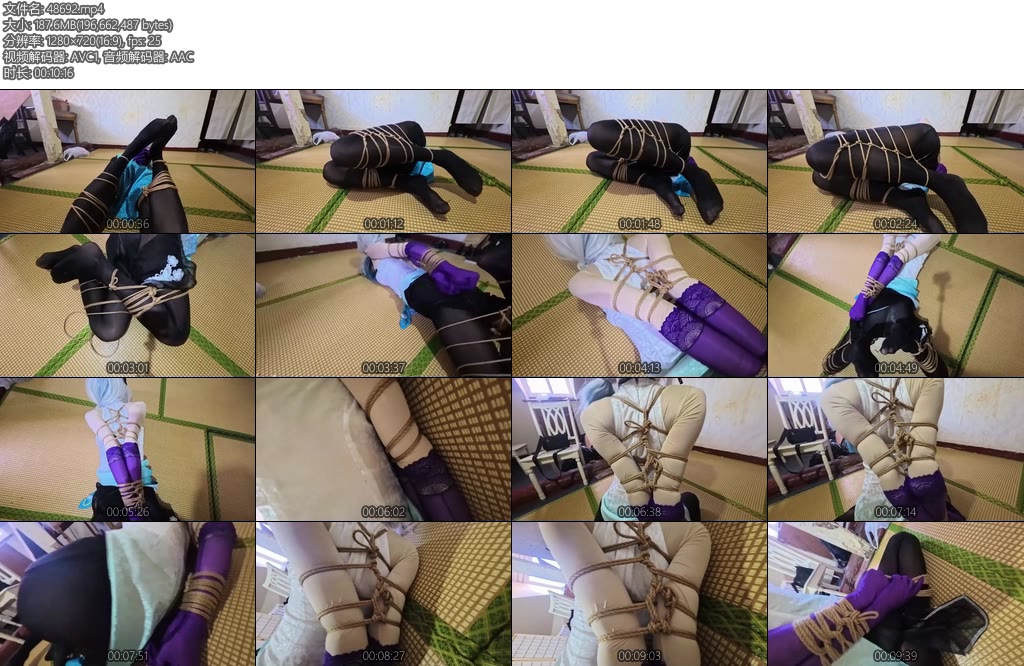 [渎竺原创] 新人龟龟流萤cos耐力很强的新人欧式直臂折腿紧缚放置挣扎-丝依依