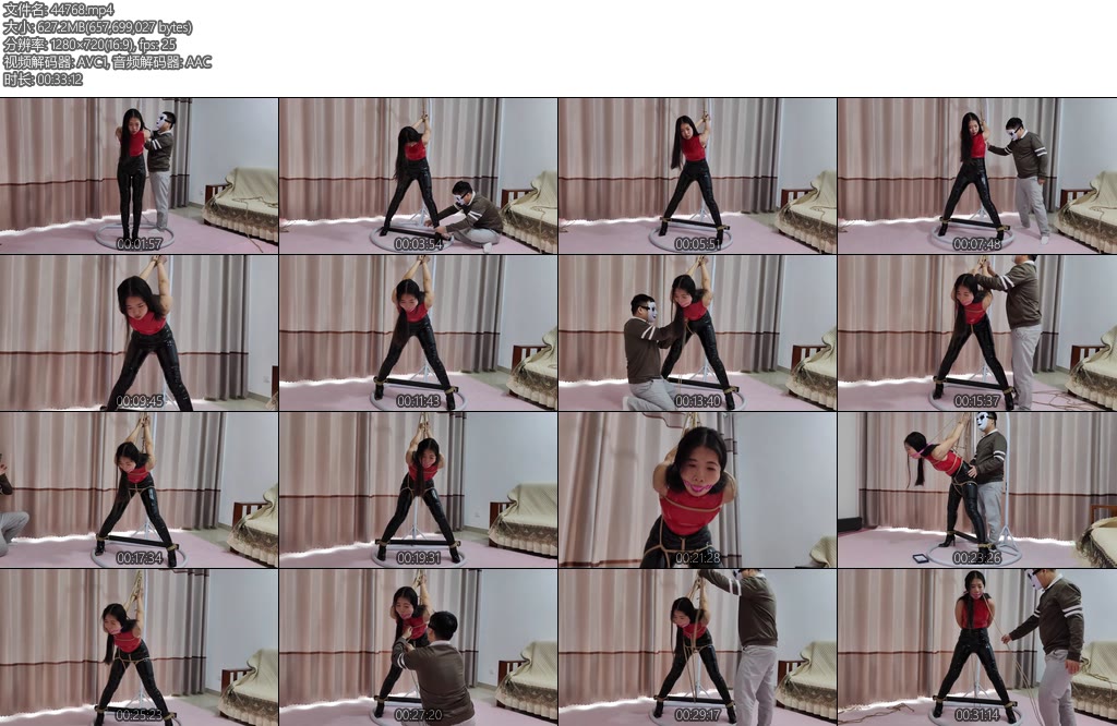 [素人原创] 大学生小姐姐皮裤胶衣过膝长靴强制分腿后手吊缚展示流口水-丝依依