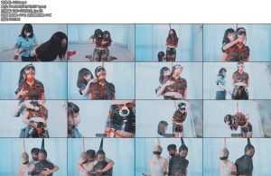 [小丑原创] 反差日系甜妹VS美系御姐瘦弱甜妹捆绑丰满御姐女女百合捆绑乱摸最后双双被丝袜全包胶带堵嘴强制-丝依依