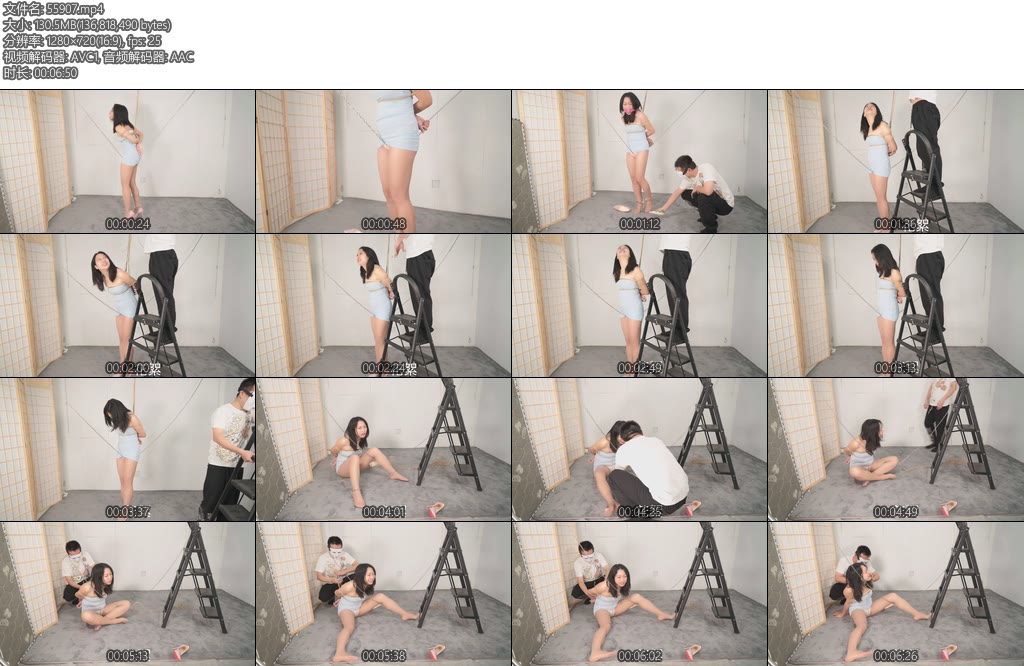 [撒琅制造] 预告片绳模沐小雨骑日缚铁链木马责丝袜高跟口球TK皮鞭刺轮电击-本片为预告短片-丝依依