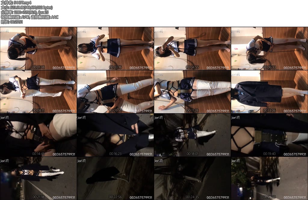 [jori莉原创] 制服少女白丝长靴龟甲束贞操带外出暴露超刺激-丝依依