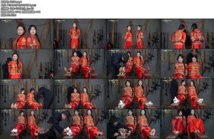 [一绳有你] 秀禾姐妹花新模小雨小晴被土匪抢来五花大绑老虎凳拶子等各种刑具-丝依依